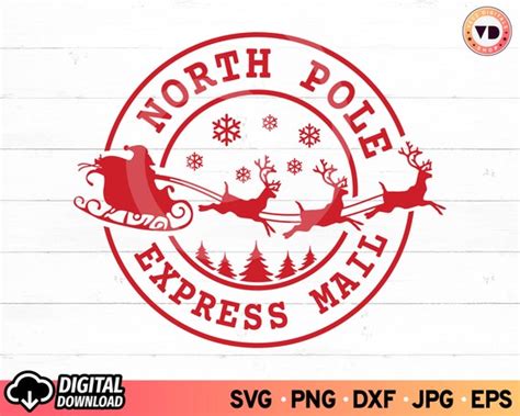 North Pole Express Mail Delivery SVG North Pole Postmark - Etsy UK