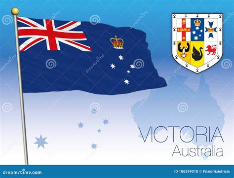 Victoria Vic Flag Vector Illustration On White Background. States Flag Of Australia ...