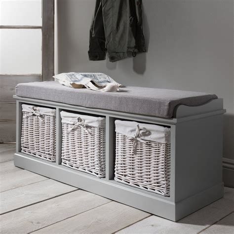 Fyfield Hallway Shoe Storage Bench with cushion | Storage bench with cushion, Bench with storage ...