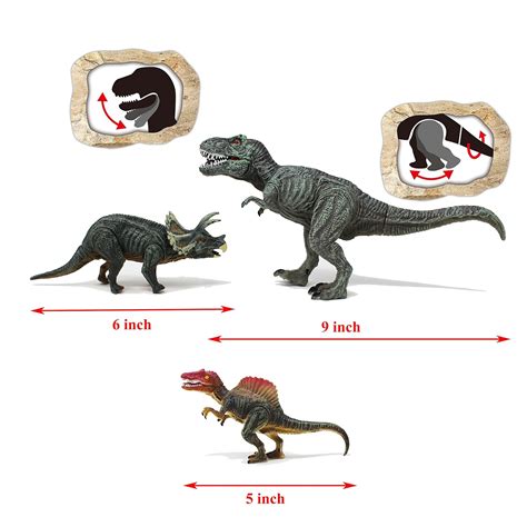 Joyin Toy 18 Pieces 6" to 9" Educational Realistic Dinosaur Figures with Movable | eBay