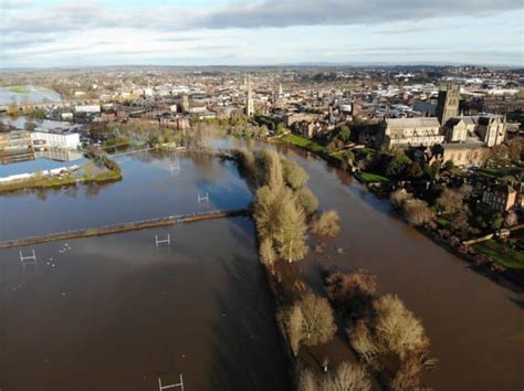 Worcester in flood December 2019