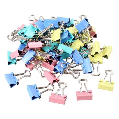 60 Pcs Metal Assorted Color File Paper Binder Clips SCLL-in Clips from Office & School Supplies ...