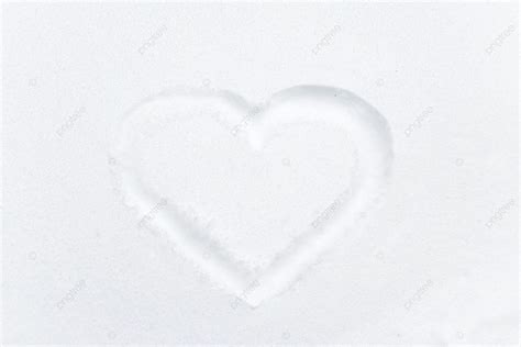 Heart Shape Drawing On White Snow Heart Shape Drawing On White Snow As Love Valentine Background ...