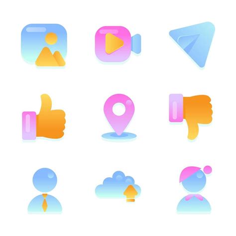 Simply Glossy Pastel Social Media Icons 6547321 Vector Art at Vecteezy