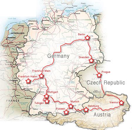 Map Of Germany Prague And Austria - Gillie Donnamarie