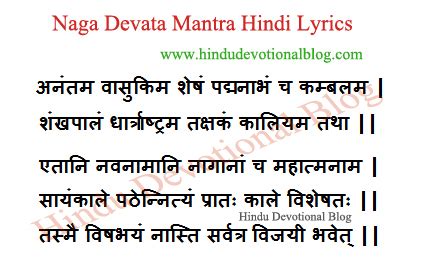 Anantam Vasukim Mantra Hindi Lyrics | Hindu Devotional Blog