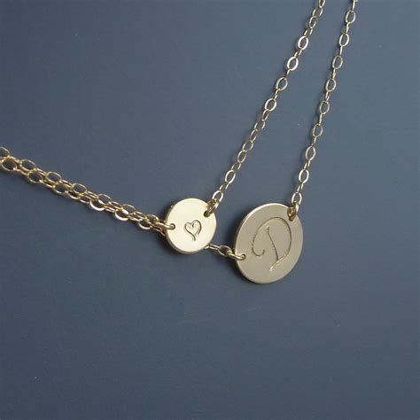 Multi-strand Gold Initial necklace, Layered initial necklace