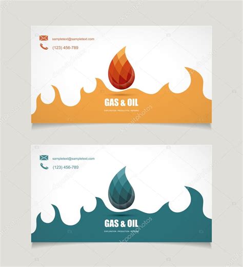 Oil and gas business card | Business card template with symbol of gas and oil — Stock Vector © I ...