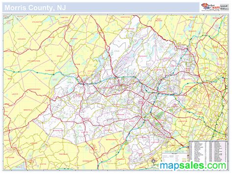 Morris, NJ County Wall Map by MarketMAPS - MapSales