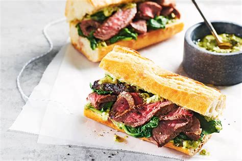 Steak and Pesto Baguette Sandwiches | Canadian Living