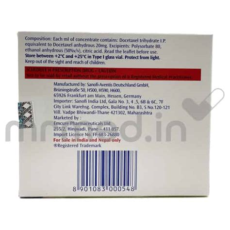 Buy Taxotere 20mg Injection Online: Uses, Price, Dosage, Instructions, Side Effects | MrMed