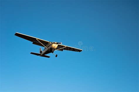 Small Airplane Approaching with Blue Sky Stock Photo - Image of flight ...