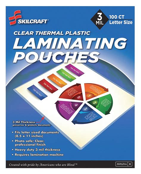 ABILITY ONE, Letter, 11 in Lg, Laminating Pouches - 53YH97|9330-01-641 ...