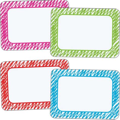 Colorful Scribble Name Tag Labels