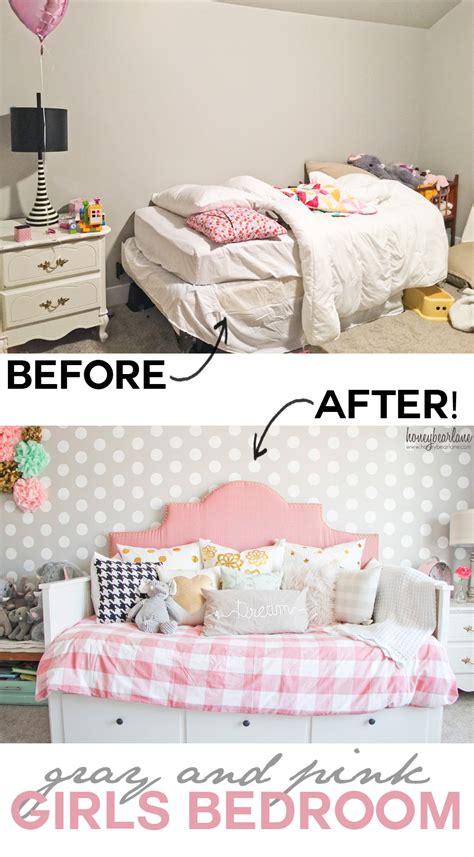 Pink and Gray Girl's Bedroom - Honeybear Lane