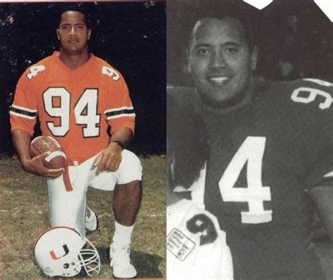 Dwayne Johnson (The Rock) in college at the University of Miami, where ...