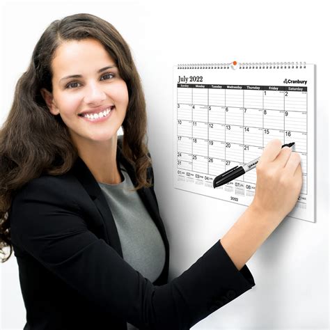 Buy CRANBURY Large 12x15 Wall Calendar 2022 (Black), 12 x 15" 2022 Calendar, 15x12 Office ...