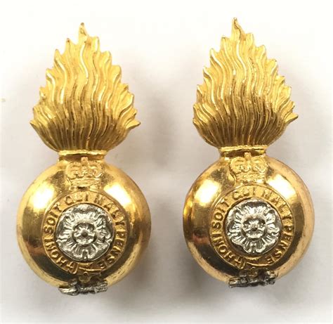 Royal Fusiliers pair of post 1953 Officer’s collar badges