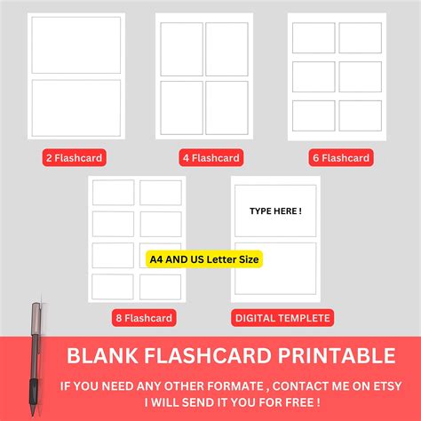 Blank Flashcard Printable, Simple Flashcard, Learning Editable Flashcard, Flashcard for ...