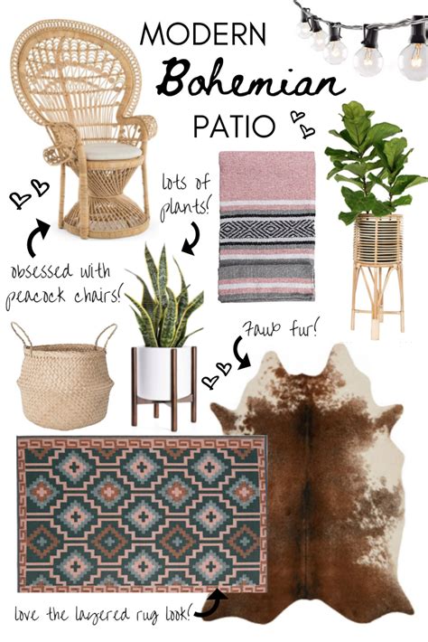 Modern Bohemian Patio Mood Board