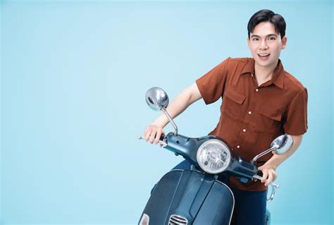 Premium Photo | Image of yougn asian man on motorbike