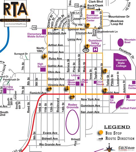 Gunnison RTA Bus Route Map - Gunnison Colorado • mappery