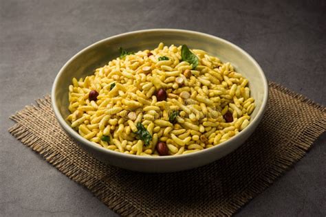 Puffed Rice Chivda or Maharashtrial Bhadang Chiwda Served in a Plate Stock Image - Image of ...