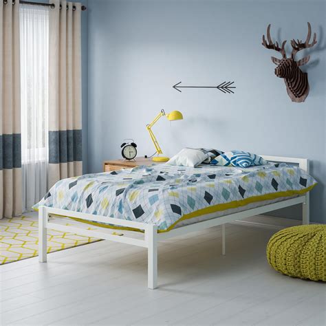 Mainstays Premium Metal Twin Bed, Off White - Walmart.com