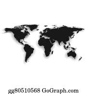 900+ Black World Map Vector Clip Art | Royalty Free - GoGraph