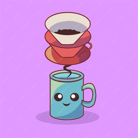 Premium Vector | Filter Coffee Cup espresso cute character vector ...