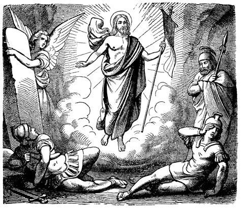 The Resurrection of Jesus after the Angel Removed the Stone from the Tomb Entrance | ClipArt ETC