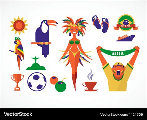 Brazil icons Royalty Free Vector Image - VectorStock