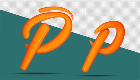 Premium PSD | 3d alphabet calligraphy style p