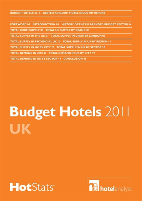 Budget Hotels 2011 UK | Hotel Analyst