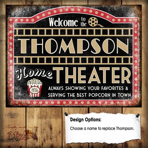 Custom Home Theater Sign // 1 Aluminum Sign // Indoor or Outdoor // 12" x 16" | Theater room ...