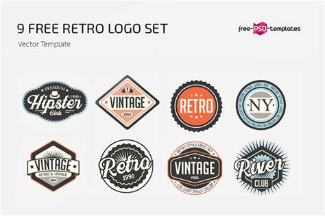 Free Vector Retro Logo Set Template – Free Design Resources