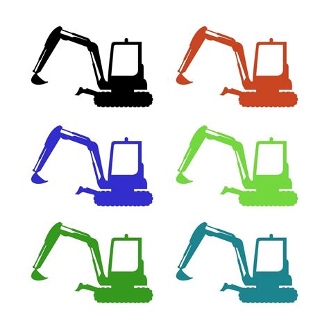 Set Of Excavator On White Background 2040388 Vector Art at Vecteezy