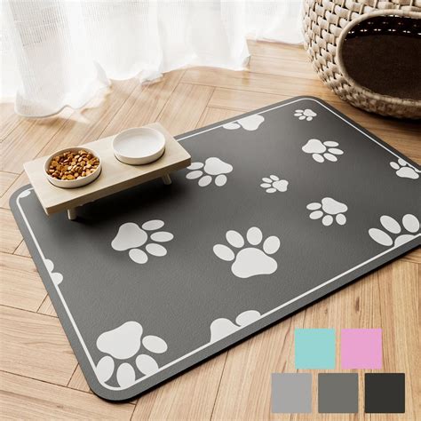 Amazon.com: JUCFHY Pet Feeding Mat Absorbent Dog Food Mat No Stains ...