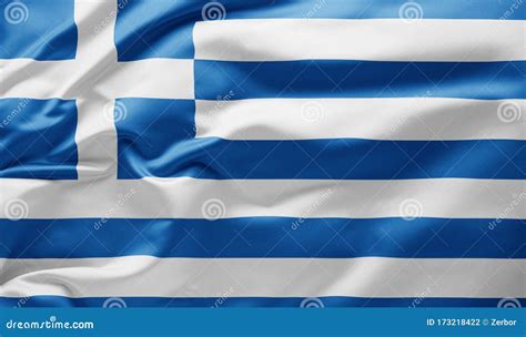 Waving National Flag of Greece Stock Photo - Image of fabric, closeup ...