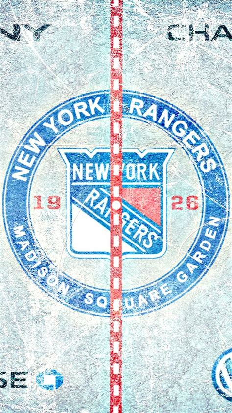 the new york rangers logo is shown on an old metal plate with red and ...