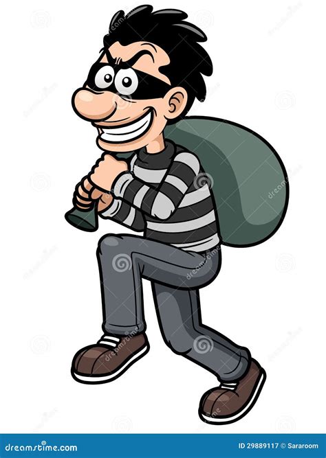 Cartoon thief stock vector. Illustration of burglar, crime - 29889117