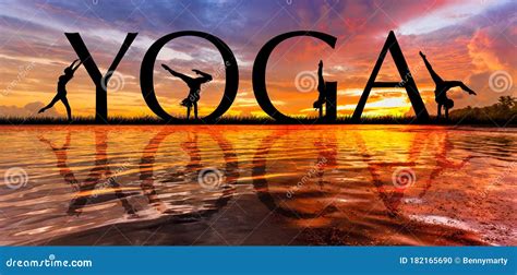 YOGA sunset meditation stock photo. Image of flexibility - 182165690