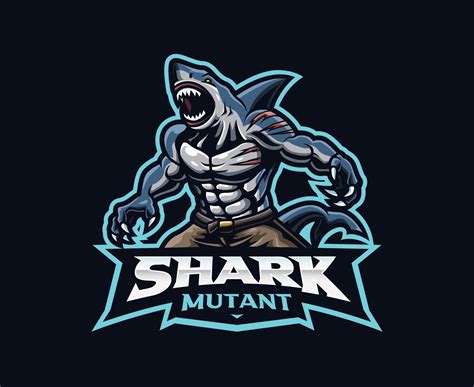 Angry shark mascot logo design 9682253 Vector Art at Vecteezy