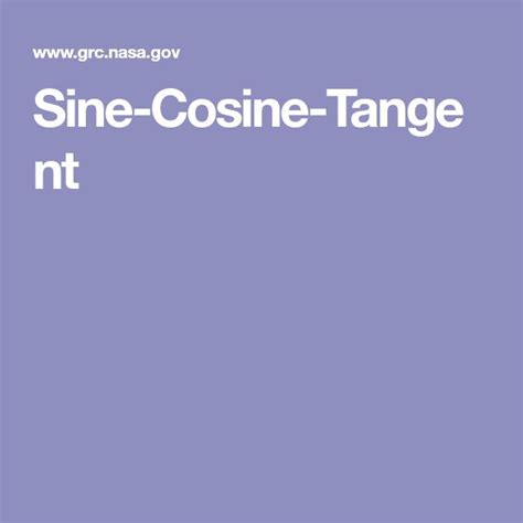 Sine-Cosine-Tangent | Tangent, Sines, Calculus