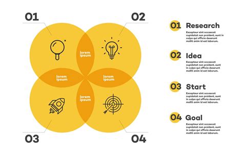 Venn diagram infographic chart template modern style 7224785 Vector Art ...