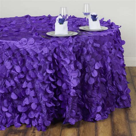 120" Fancy PURPLE Wholesale Taffeta Round Petal Tablecloth For Wedding Catering Event Party ...