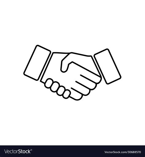 Handshake hands partnership icon logo design Vector Image