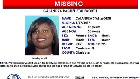 Nine unsolved missing person cases in Okaloosa County Florida need leads