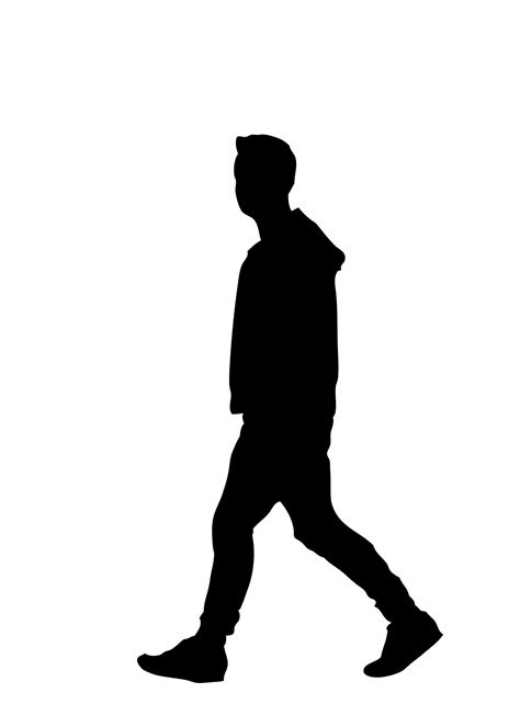 Man Walking silhouette Clipart Photo stock libre - Public Domain Pictures