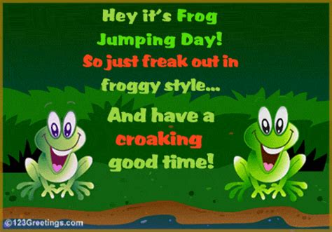 Froggy Style.. Free Frog Jumping Day eCards, Greeting Cards | 123 Greetings